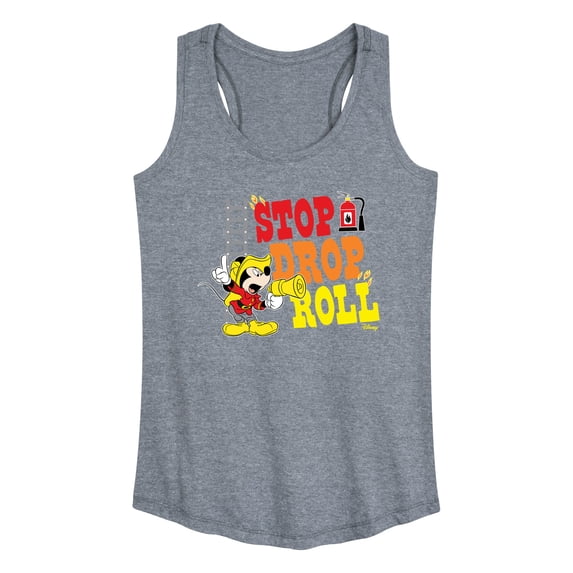 Disney - Firefighter Mickey - Stop, Drop, & Roll - Women's Racerback Tank Top