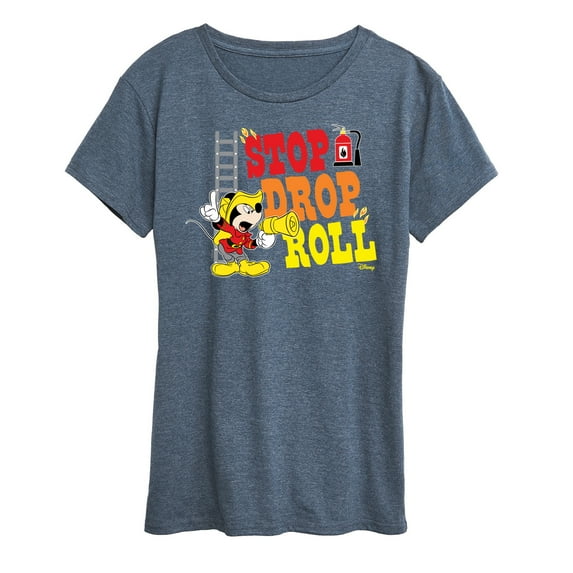 Disney - Firefighter Mickey - Stop, Drop, & Roll - Women's Short Sleeve Graphic T-Shirt