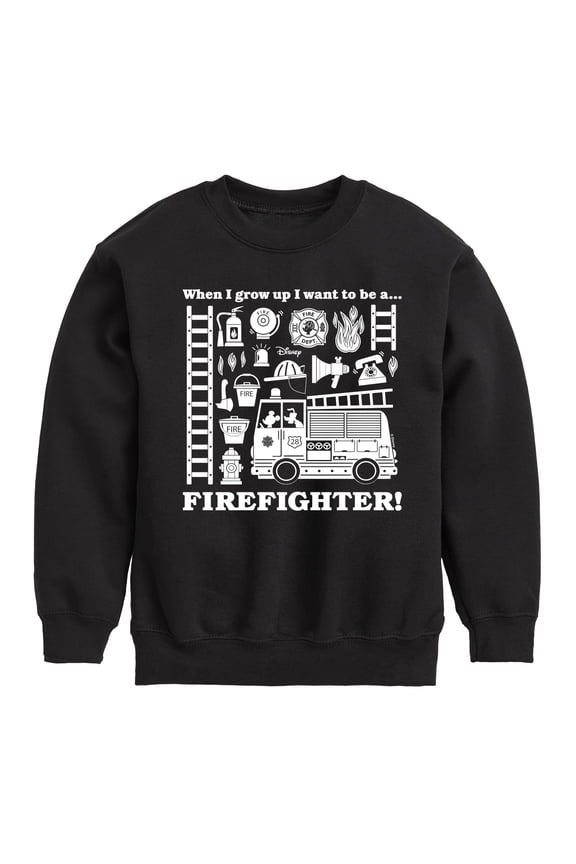 - Firefighter - When I Grow Up I Want To Be A - Toddler & Youth Crewneck Fleece Sweatshirt