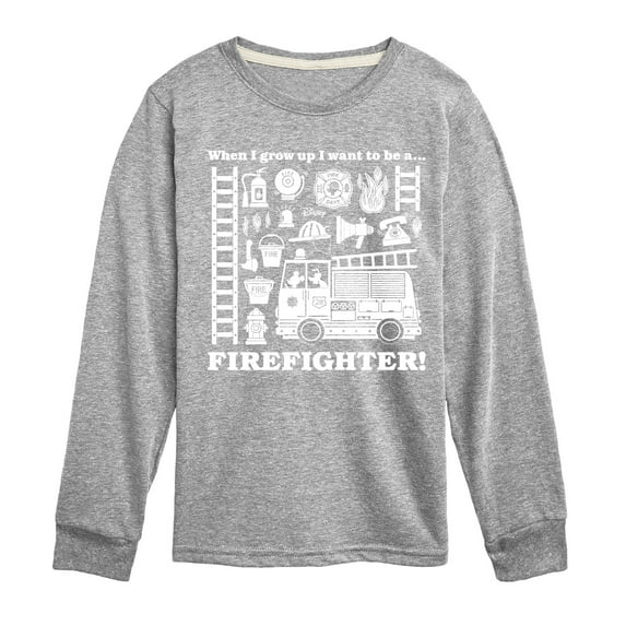 Disney - Firefighter - When I Grow Up I Want To Be A - Toddler & Youth Long Sleeve Graphic T-Shirt