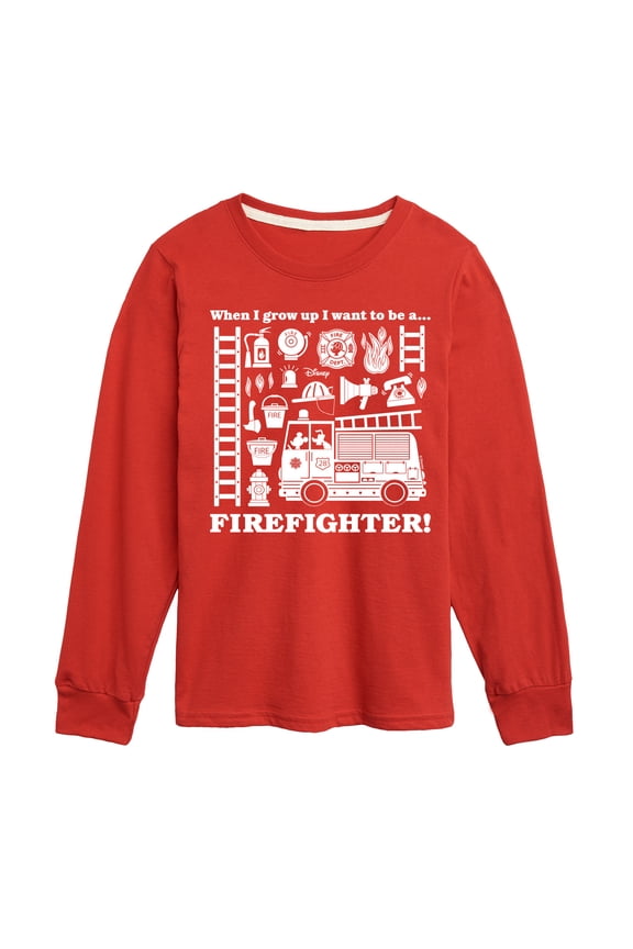 - Firefighter - When I Grow Up I Want To Be A - Toddler & Youth Long Sleeve Graphic T-Shirt