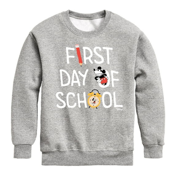 Disney - First Day Of School Mickey - Toddler & Youth Crewneck Fleece Sweatshirt