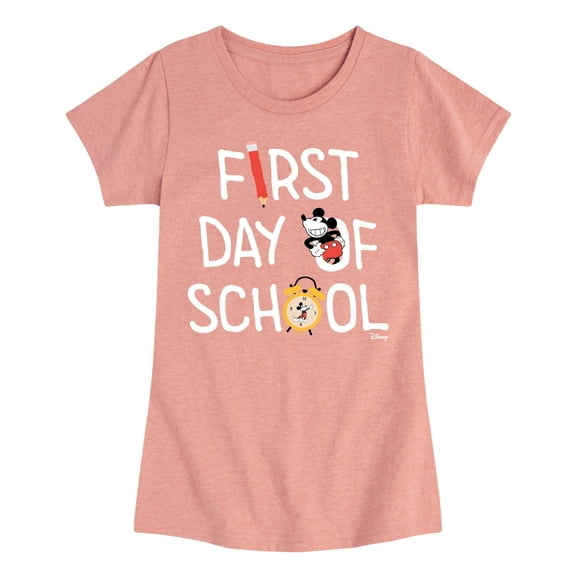 Disney - First Day Of School Mickey - Toddler & Youth Girls Short Sleeve Graphic T-Shirt