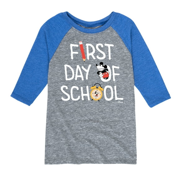 Disney - First Day Of School Mickey - Toddler & Youth Raglan Graphic T-Shirt