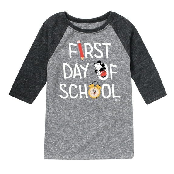 Disney - First Day Of School Mickey - Toddler & Youth Raglan Graphic T-Shirt