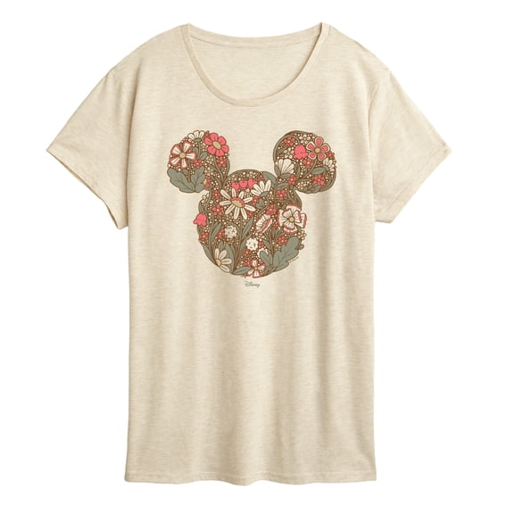 Disney - Floral Mickey Ears - Women's Short Sleeve Graphic T-Shirt