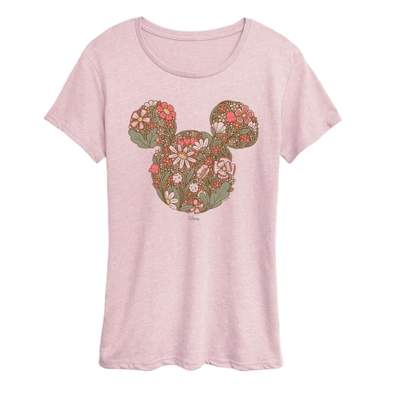 Disney - Floral Mickey Ears - Women's Short Sleeve Graphic T-Shirt