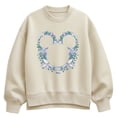thumbnail image 1 of Disney - Floral Mickey Head Women's Oversized Fleece Crew Sweatshirt, 1 of 3