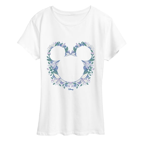 Disney - Floral Mickey Head - Women's Short Sleeve Graphic T-Shirt