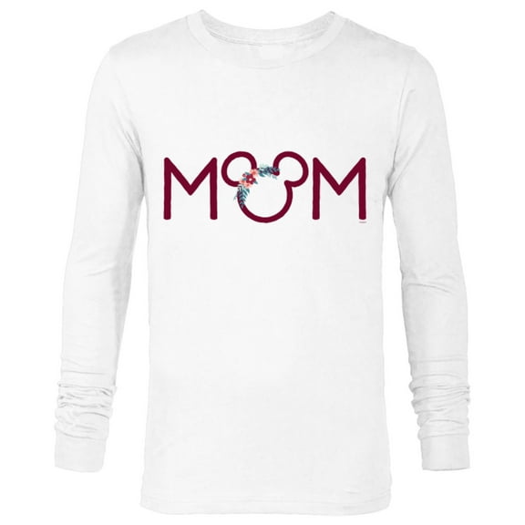 Disney Floral Mickey Mouse Mom - Long Sleeve T-Shirt for Men - Customized-White