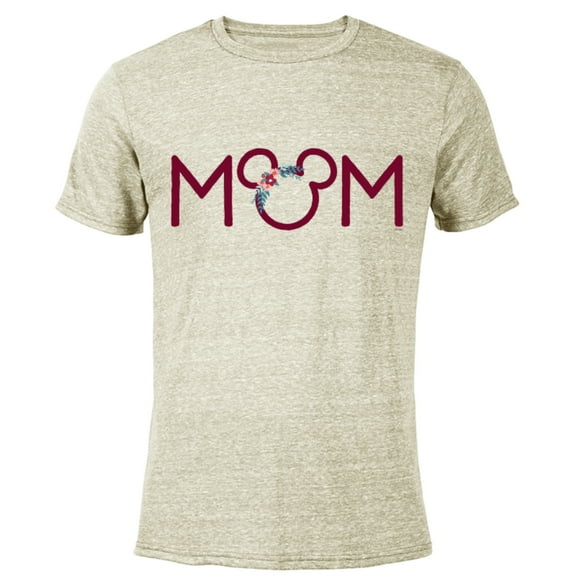 Disney Floral Mickey Mouse Mom - Short Sleeve Blended T-Shirt for Adults - Customized-Yellow