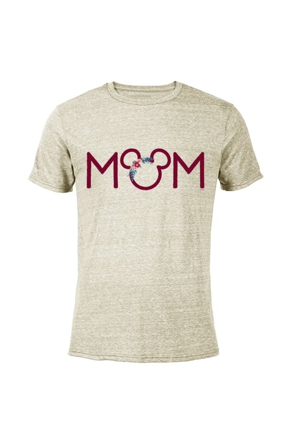 Floral Mickey Mouse Mom - Short Sleeve Blended T-Shirt for Adults - Customized-Yellow