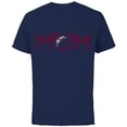 thumbnail image 1 of Disney Floral Mickey Mouse Mom - Short Sleeve Cotton T-Shirt for Adults - Customized-Navy, 1 of 5