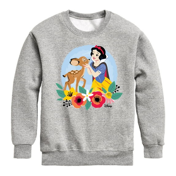 Disney - Floral Snow White Deer - Toddler & Youth Crewneck Fleece Sweatshirt
