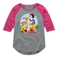 thumbnail image 1 of Disney - Floral Snow White Deer - Toddler & Youth Girls Raglan Graphic T-Shirt, 1 of 4