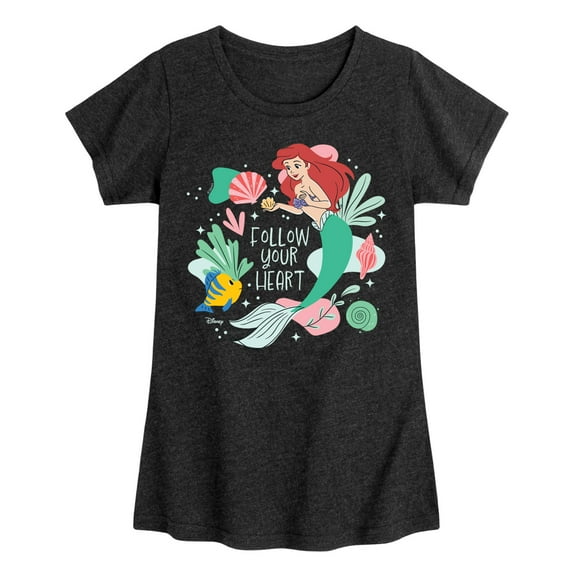 Disney - Follow Your Heart Ariel - Toddler & Youth Girls Short Sleeve Graphic T-Shirt