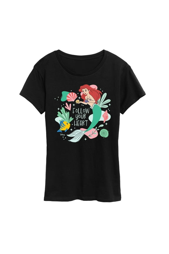 - Follow Your Heart Ariel - Women's Short Sleeve Graphic T-Shirt