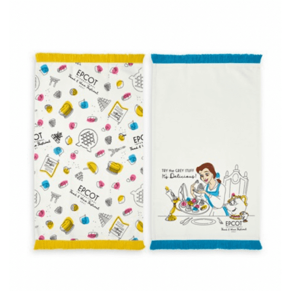 Disney Food and Wine 2021 Beauty and the Beast Kitchen Towel Set New with Tag