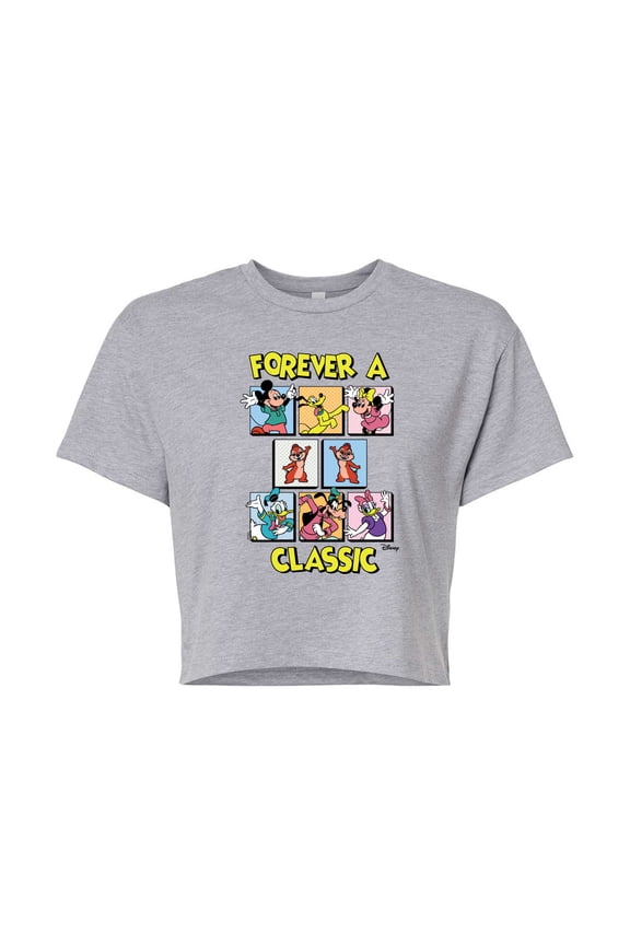 - Forever A Classic  - Juniors Cropped Cotton Blend T-Shirt
