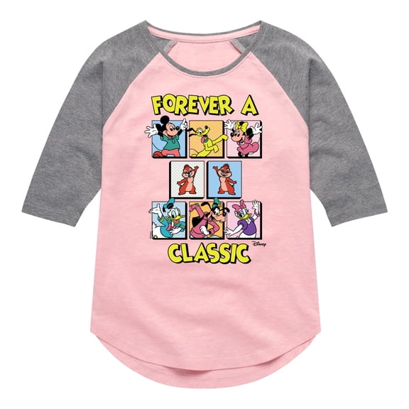 Disney - Forever A Classic - Toddler & Youth Girls Raglan Graphic T-Shirt