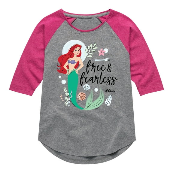 Disney - Free And Fearless  - Toddler & Youth Girls Raglan Graphic T-Shirt