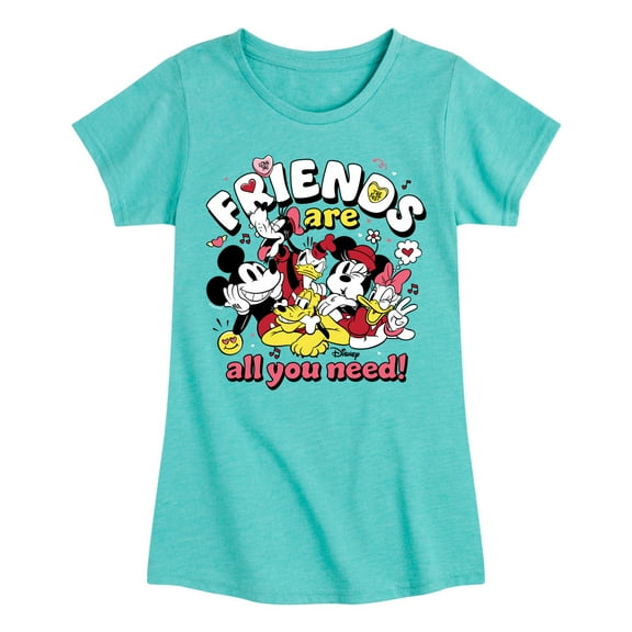 Disney - Friends Are All You Need - Toddler & Youth Girls Short Sleeve Graphic T-Shirt