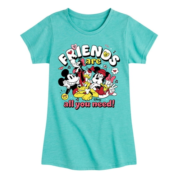 Disney - Friends Are All You Need - Toddler & Youth Girls Short Sleeve Graphic T-Shirt
