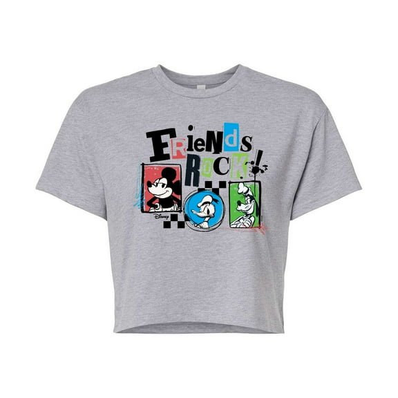 Disney - Friends Rock - Juniors Cropped Cotton Blend T-Shirt