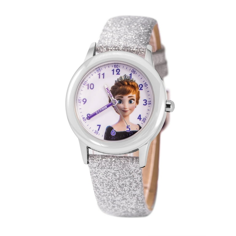 Disney Frozen 2 Anna Elsa Girls Stainless Steel Time Teacher Watch 1 Pack