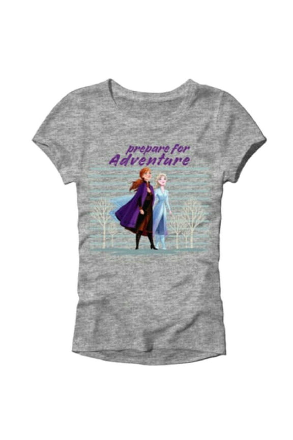 Disney Frozen 2 Anna and Elsa Prepare for Adventure Little Girl's T-Shirt - Size 4-5