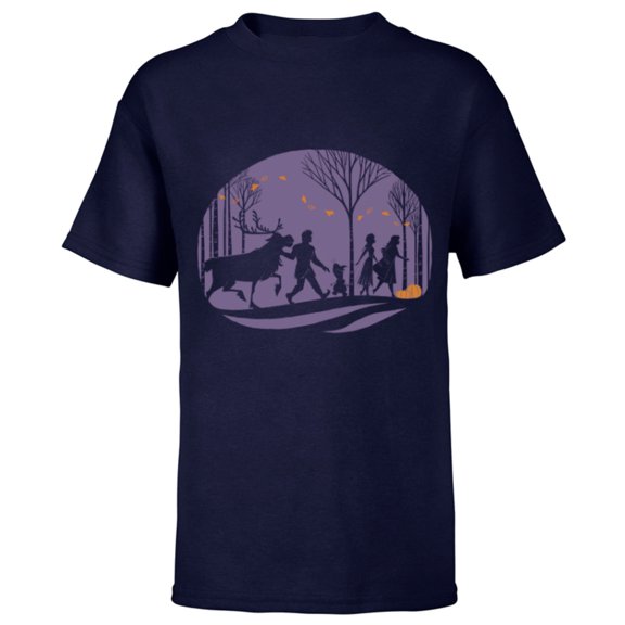 Disney Frozen 2 Autumn in Arendelle Halloween - Short Sleeve T-Shirt for Kids - Customized-Athletic Navy