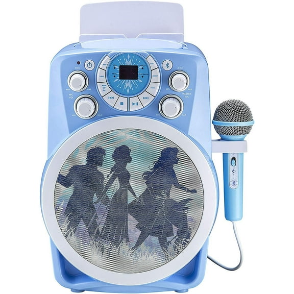 Disney Frozen 2 Bluetooth CDG Karaoke Machine with LED Disco Party Lights, Microphone