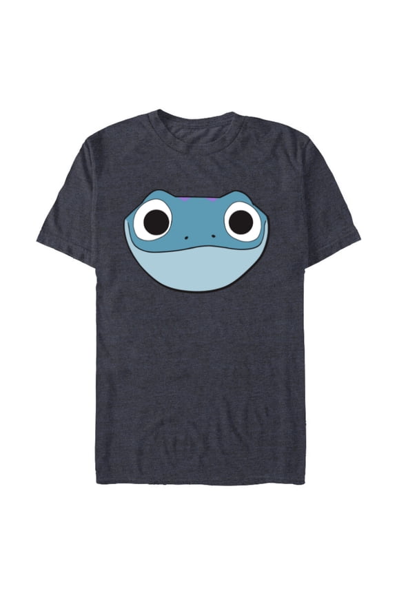 Frozen 2 Bruni Cute Salamander Big Face - Short Sleeve Blended T-Shirt for Adults - Customized-Denim Snow Heather