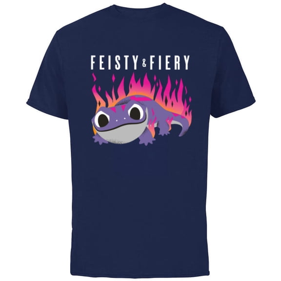 Disney Frozen 2 Bruni Salamander Feisty & Fiery - Short Sleeve Cotton T-Shirt for Adults -Customized-Navy