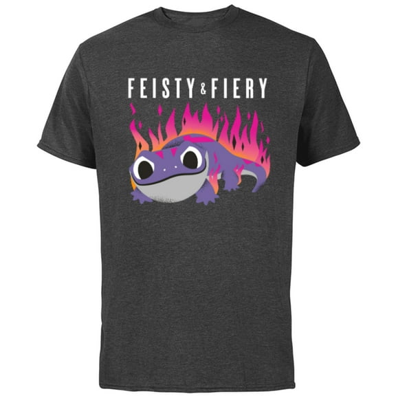 Disney Frozen 2 Bruni Salamander Feisty & Fiery - Short Sleeve Cotton T-Shirt for Adults -Customized-Charcoal