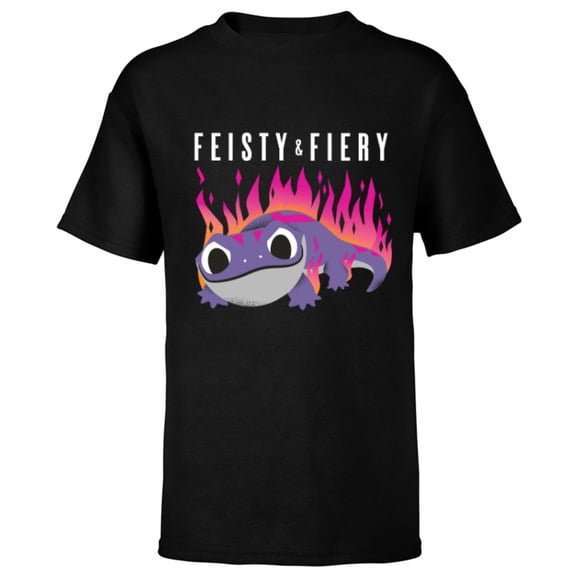 Disney Frozen 2 Bruni Salamander Feisty & Fiery - Short Sleeve T-Shirt for Kids -Customized-Black