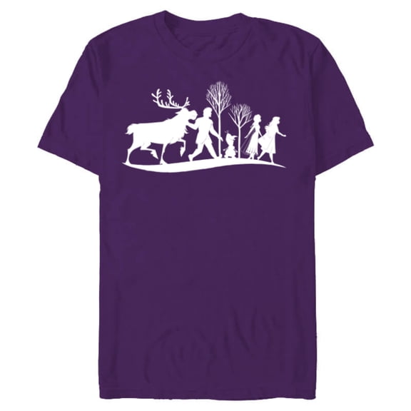 Disney Frozen 2 Character Silhouettes - Short Sleeve Blended T-Shirt for Adults - Customized-Purple