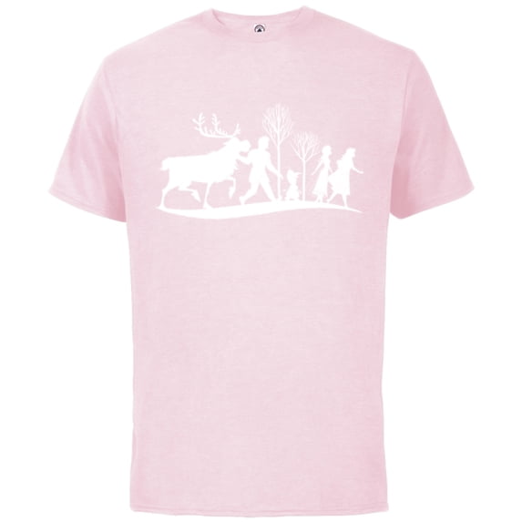 Disney Frozen 2 Character Silhouettes - Short Sleeve Cotton T-Shirt for Adults - Customized-Soft Pink
