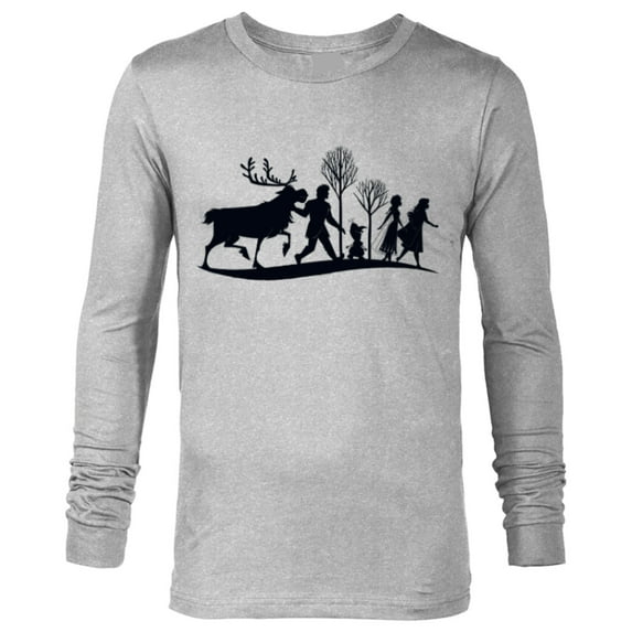 Disney Frozen 2 Characters Anna Elsa Silhouette - Long Sleeve T-Shirt for Men - Customized-Athletic Heather