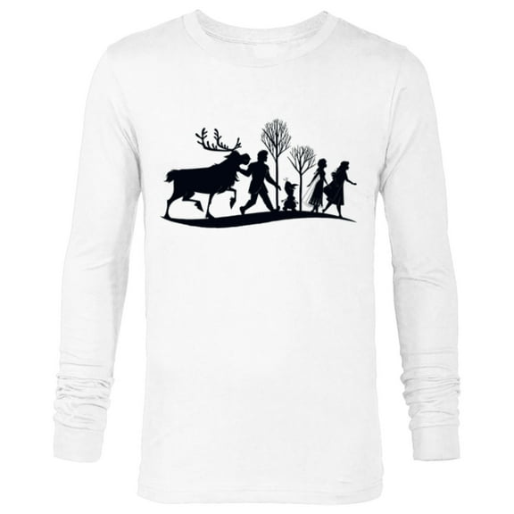 Disney Frozen 2 Characters Anna Elsa Silhouette - Long Sleeve T-Shirt for Men - Customized-White