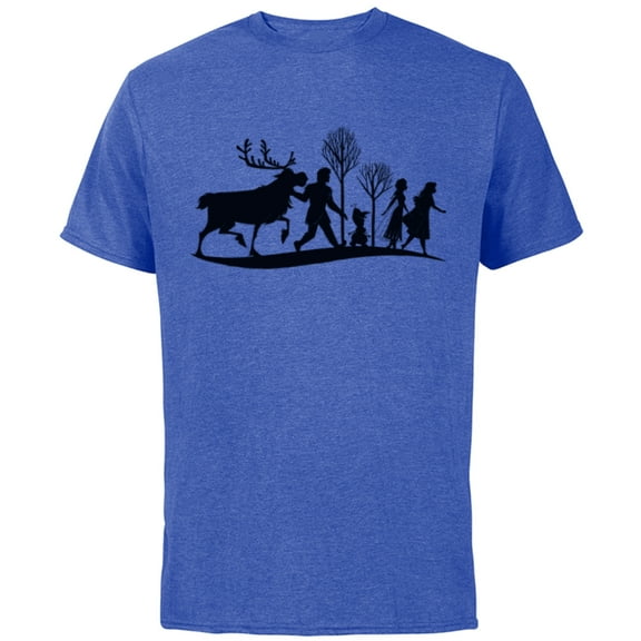 Disney Frozen 2 Characters Anna Elsa Silhouette - Short Sleeve Cotton T-Shirt for Adults - Customized-Royal Heather