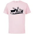 thumbnail image 1 of Disney Frozen 2 Characters Anna Elsa Silhouette - Short Sleeve Cotton T-Shirt for Adults - Customized-Soft Pink, 1 of 5