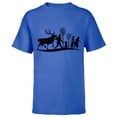 thumbnail image 1 of Disney Frozen 2 Characters Anna Elsa Silhouette - Short Sleeve T-Shirt for Kids - Customized-Royal, 1 of 5
