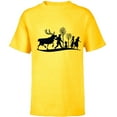 thumbnail image 1 of Disney Frozen 2 Characters Anna Elsa Silhouette - Short Sleeve T-Shirt for Kids - Customized-Yellow, 1 of 5