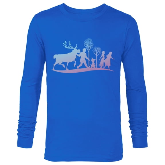 Disney Frozen 2 Characters Gradient Silhouette - Long Sleeve T-Shirt for Men - Customized-Royal