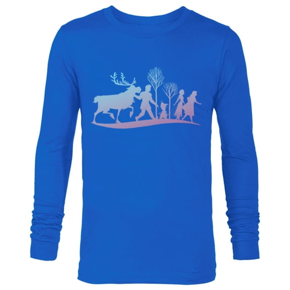 Disney Frozen 2 Characters Gradient Silhouette - Long Sleeve T-Shirt for Men - Customized-Royal