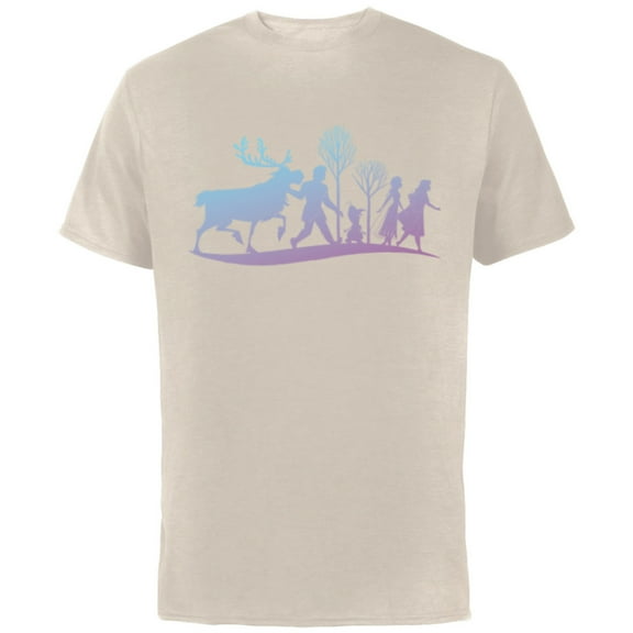 Disney Frozen 2 Characters Gradient Silhouette - Short Sleeve Cotton T-Shirt for Adults - Customized-Putty