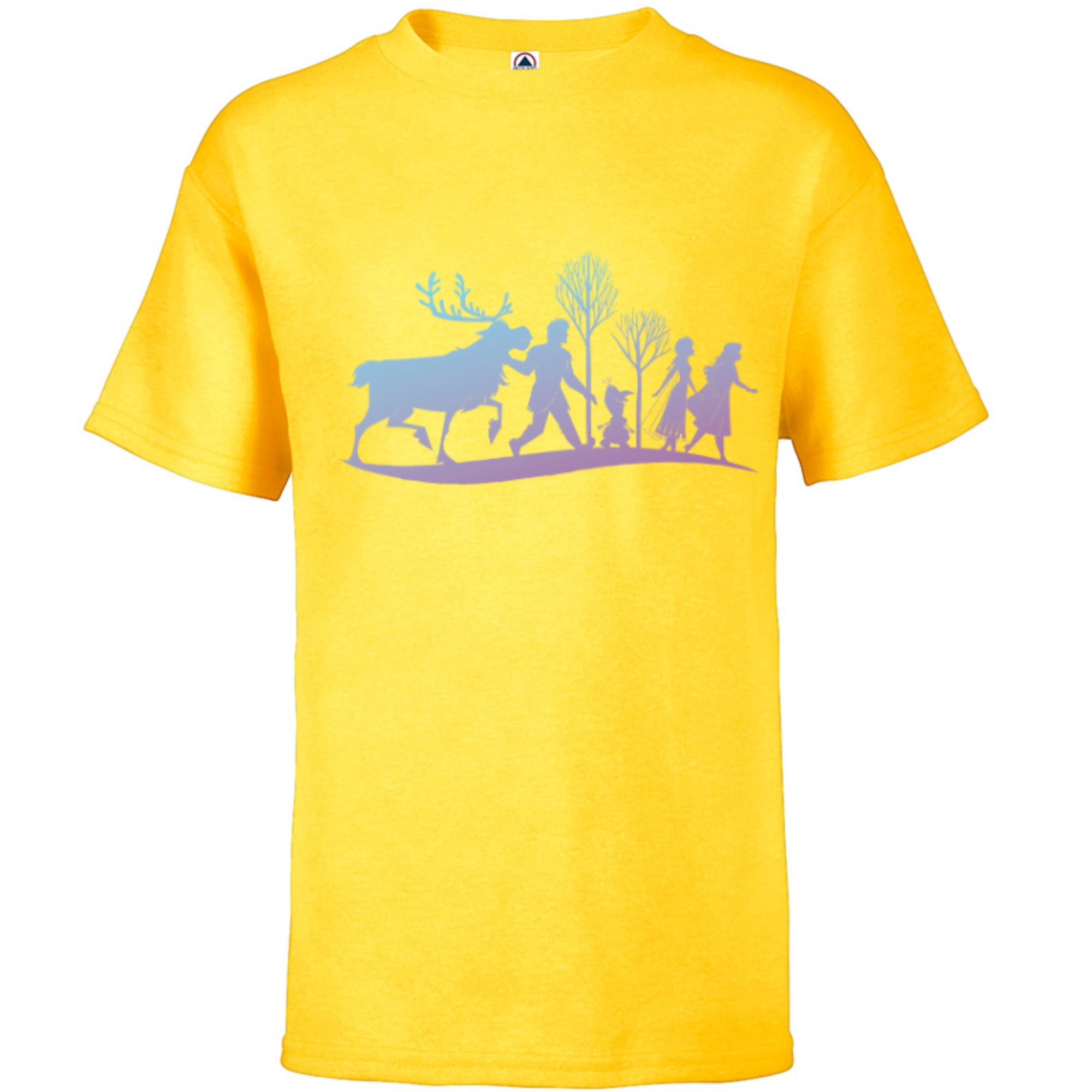 Disney Frozen 2 Characters Gradient Silhouette Short Sleeve T Shirt disney-frozen-2-characters-gradient-silhouette-short-sleeve-t-shirt