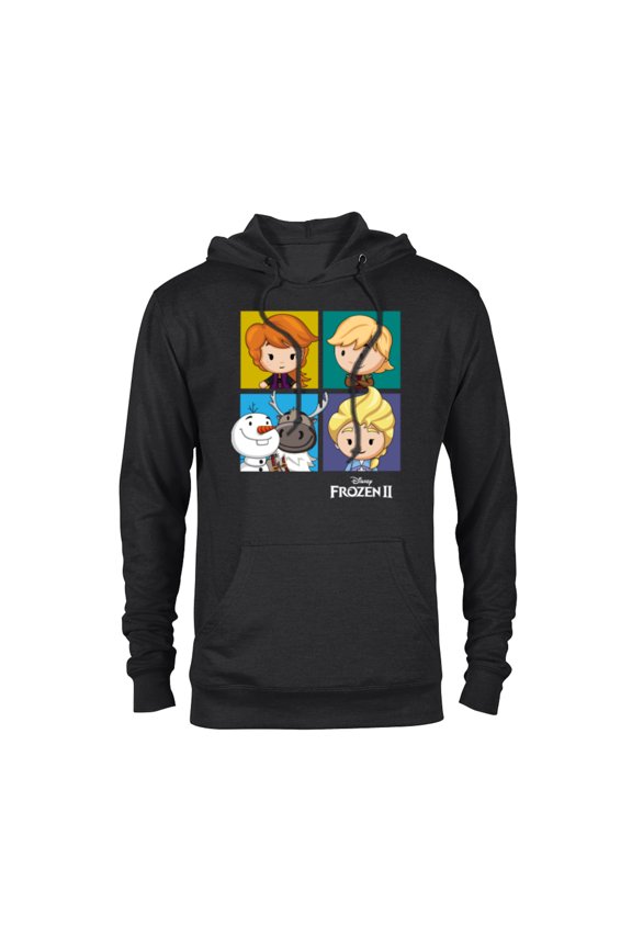 Frozen 2 Chibi Character Panels T-Shirt - Pullover Hoodie for Adults - Customized-Black