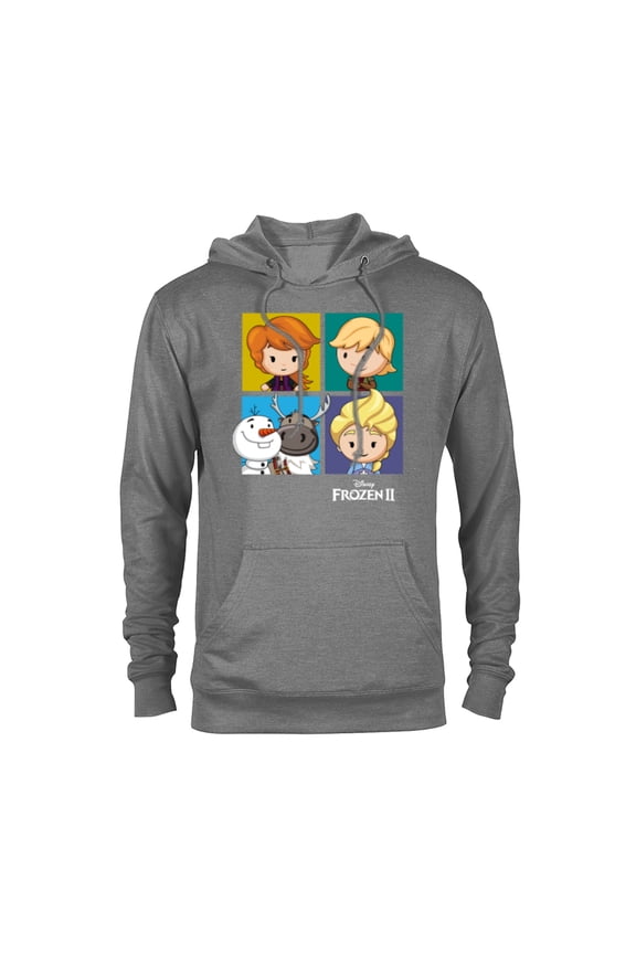 Frozen 2 Chibi Character Panels T-Shirt - Pullover Hoodie for Adults - Customized-Graphite Heather